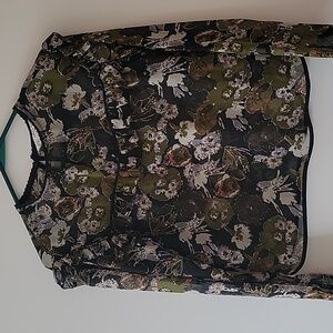 Zara long sleeve sheer blouse